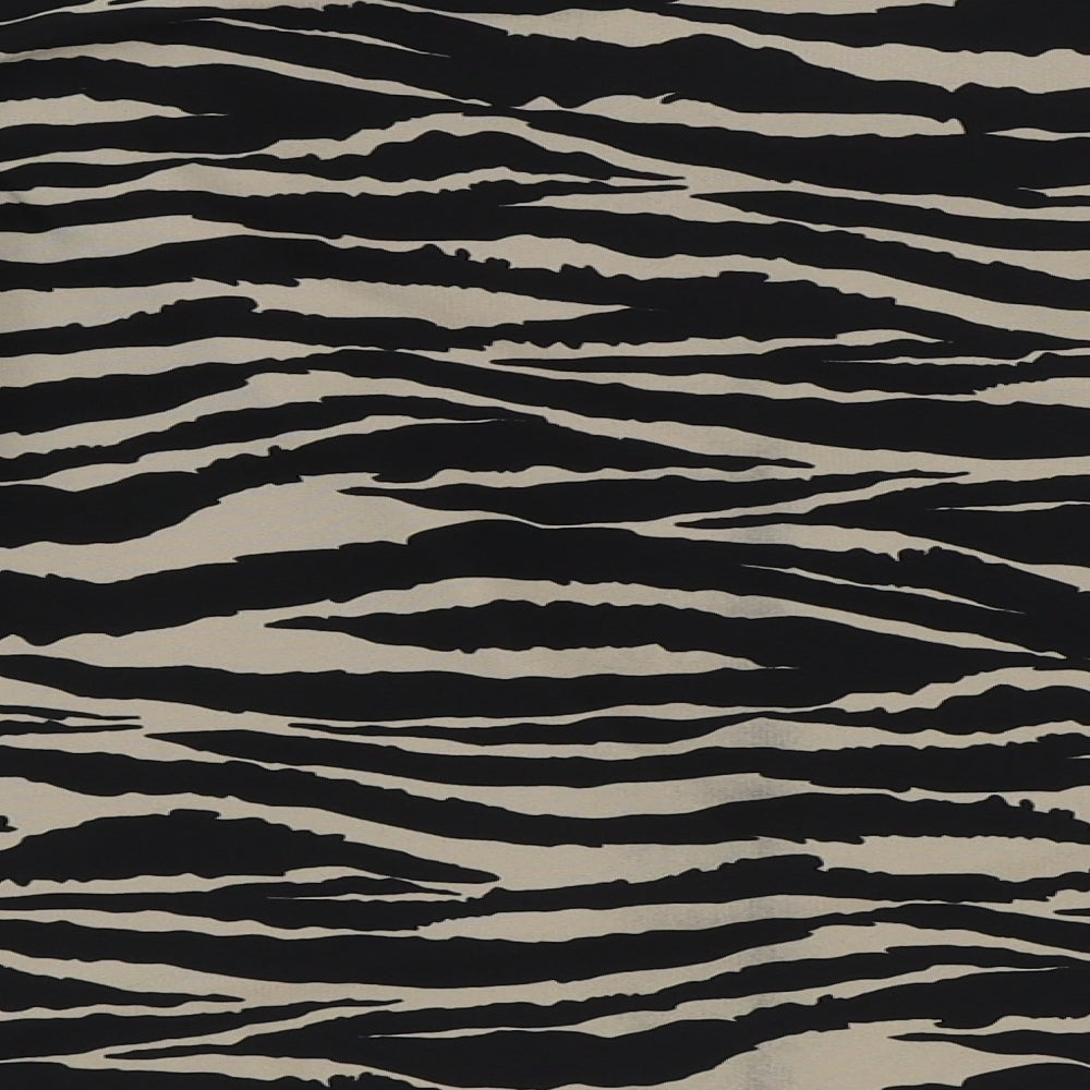 George Womens Multicoloured Animal Print Polyester Basic Blouse Size 10 Cowl Neck - Tiger Print