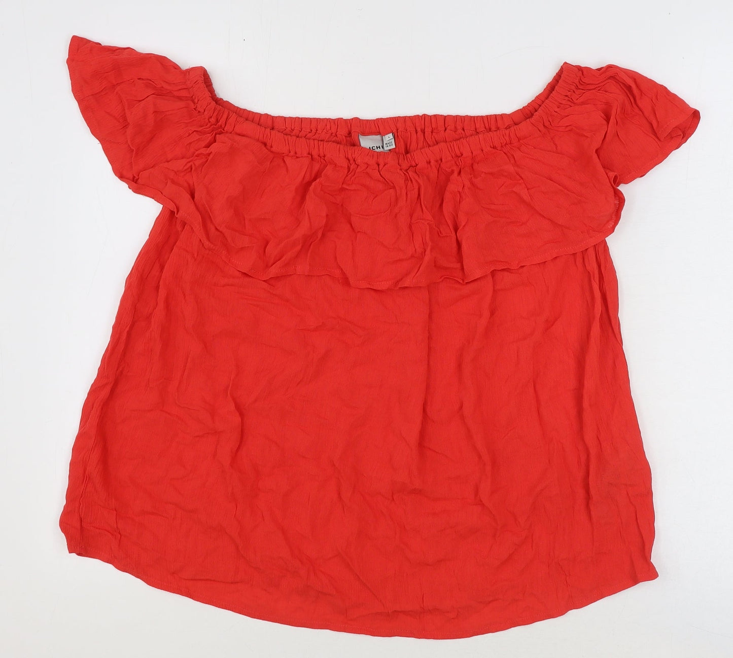 Womens UK Size L ICHI Red Basic Blouse