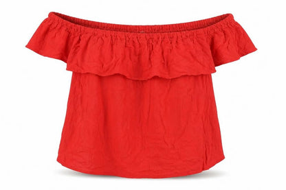 Womens UK Size L ICHI Red Basic Blouse
