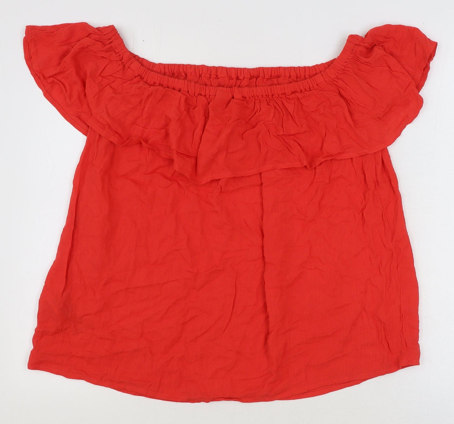 Womens UK Size L ICHI Red Basic Blouse