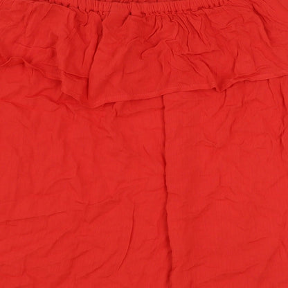 Womens UK Size L ICHI Red Basic Blouse