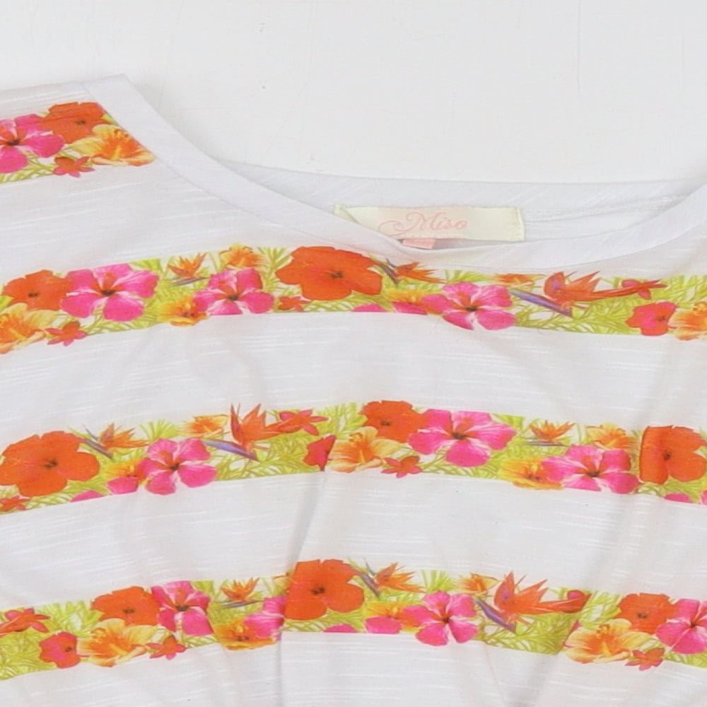 Womens UK Size 8 Miso Multicoloured Basic T-Shirt
