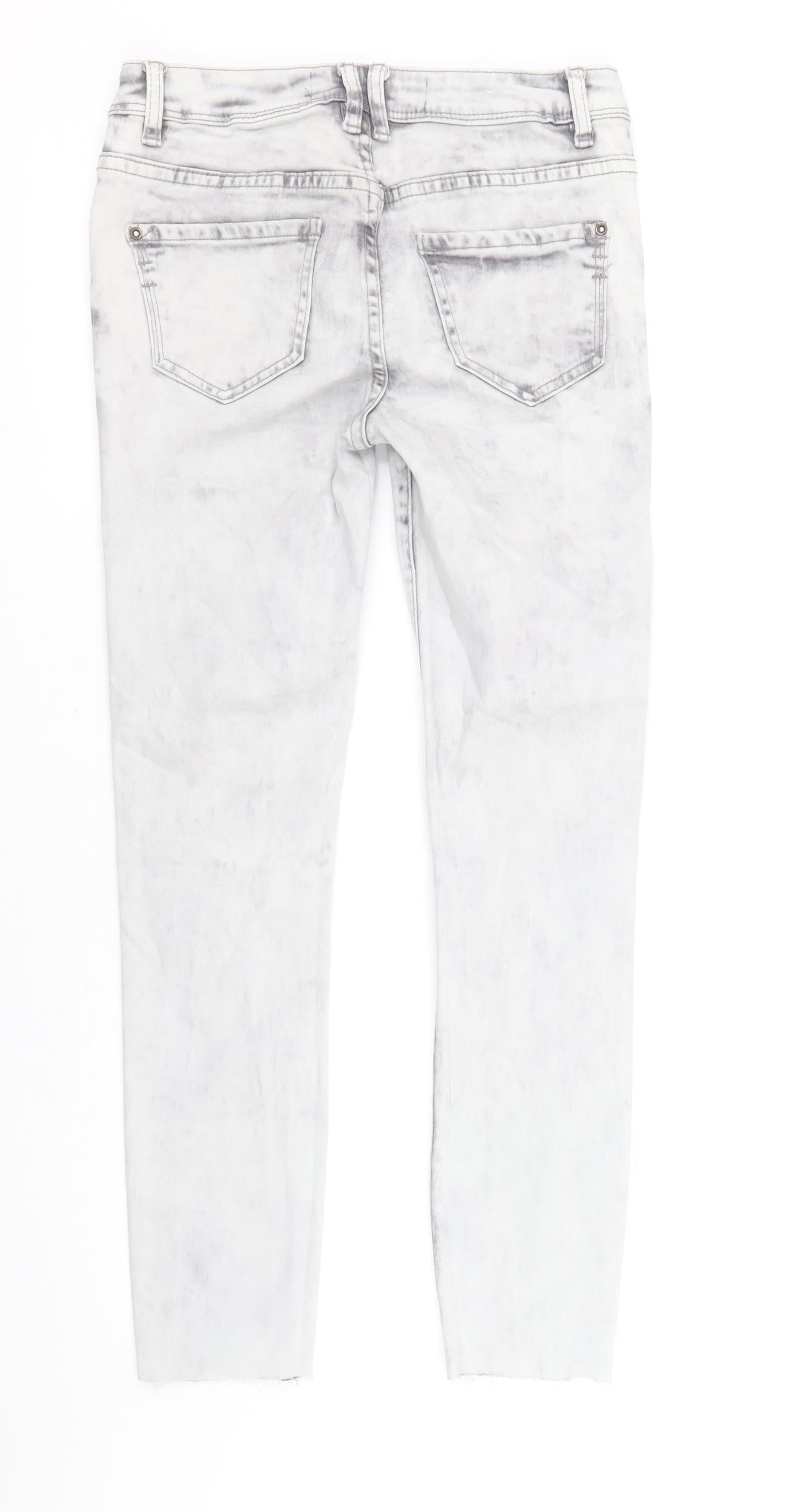 New Look Womens Grey Cotton Skinny Jeans Size 8 Regular Zip