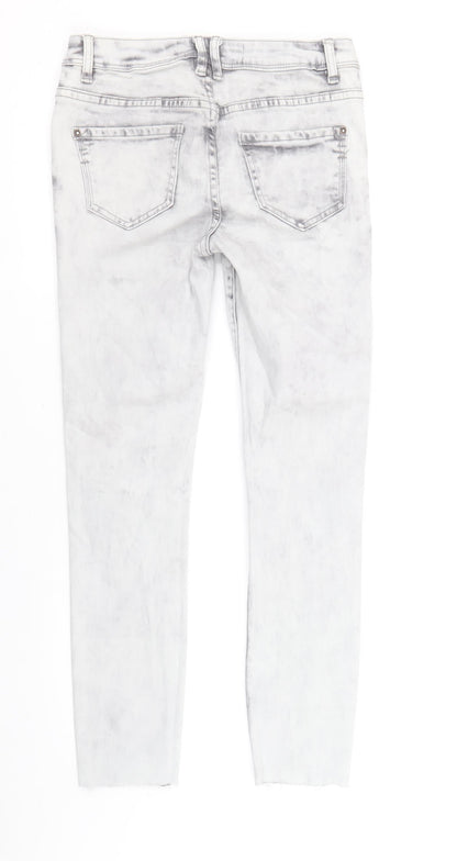 New Look Womens Grey Cotton Skinny Jeans Size 8 Regular Zip