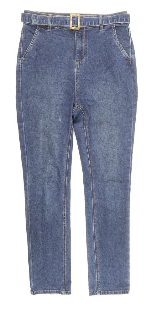 TU Womens Blue Cotton Skinny Jeans Size 10 Regular Zip