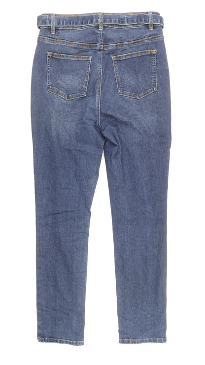 TU Womens Blue Cotton Skinny Jeans Size 10 Regular Zip