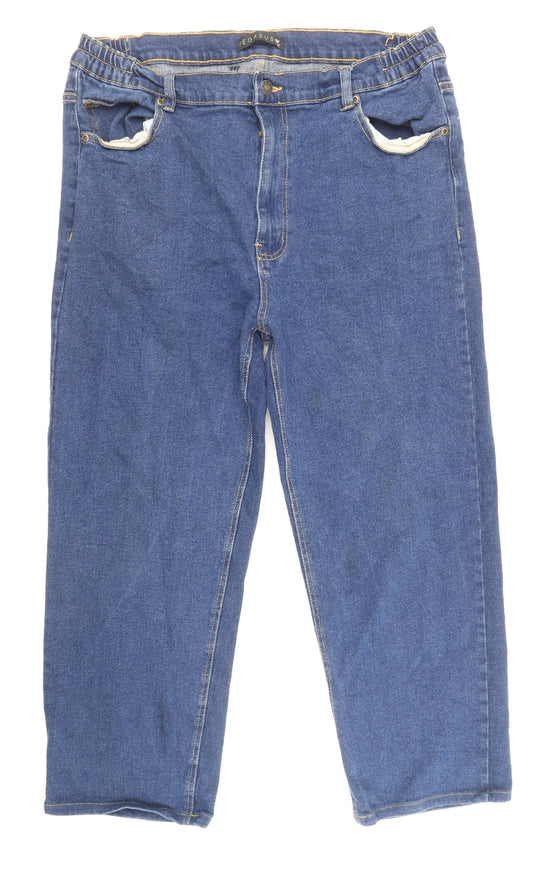 Pegasus Womens Blue Cotton Straight Jeans Size 38 in Regular Zip