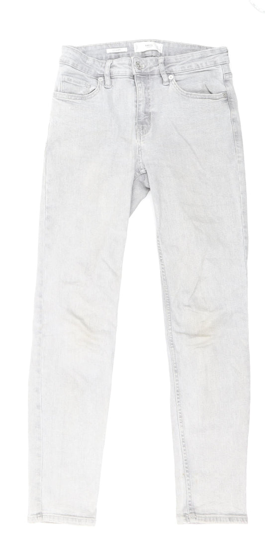 Mango Womens Grey Cotton Skinny Jeans Size 60 in Regular Zip