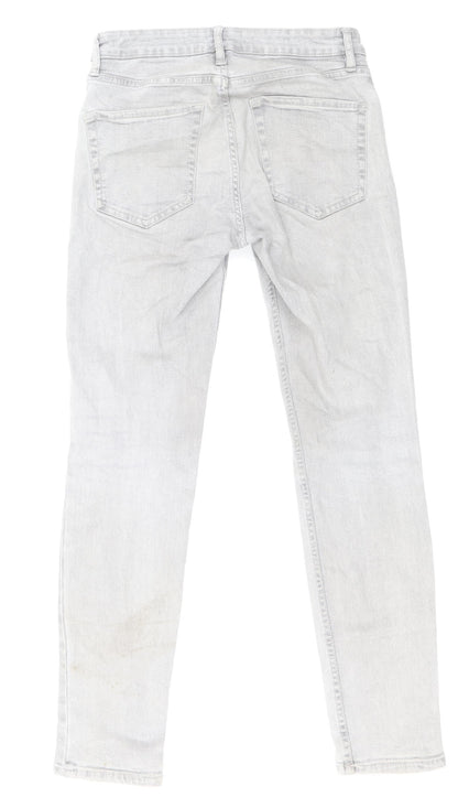 Mango Womens Grey Cotton Skinny Jeans Size 60 in Regular Zip