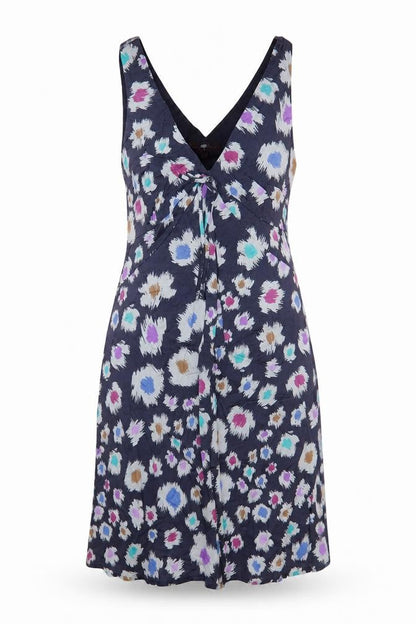 Great Plains Womens Purple Geometric Viscose Slip Dress Size L V-Neck Pullover