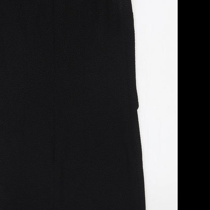 Warehouse Womens Black Polyester Shift Size 10 Round Neck Zip