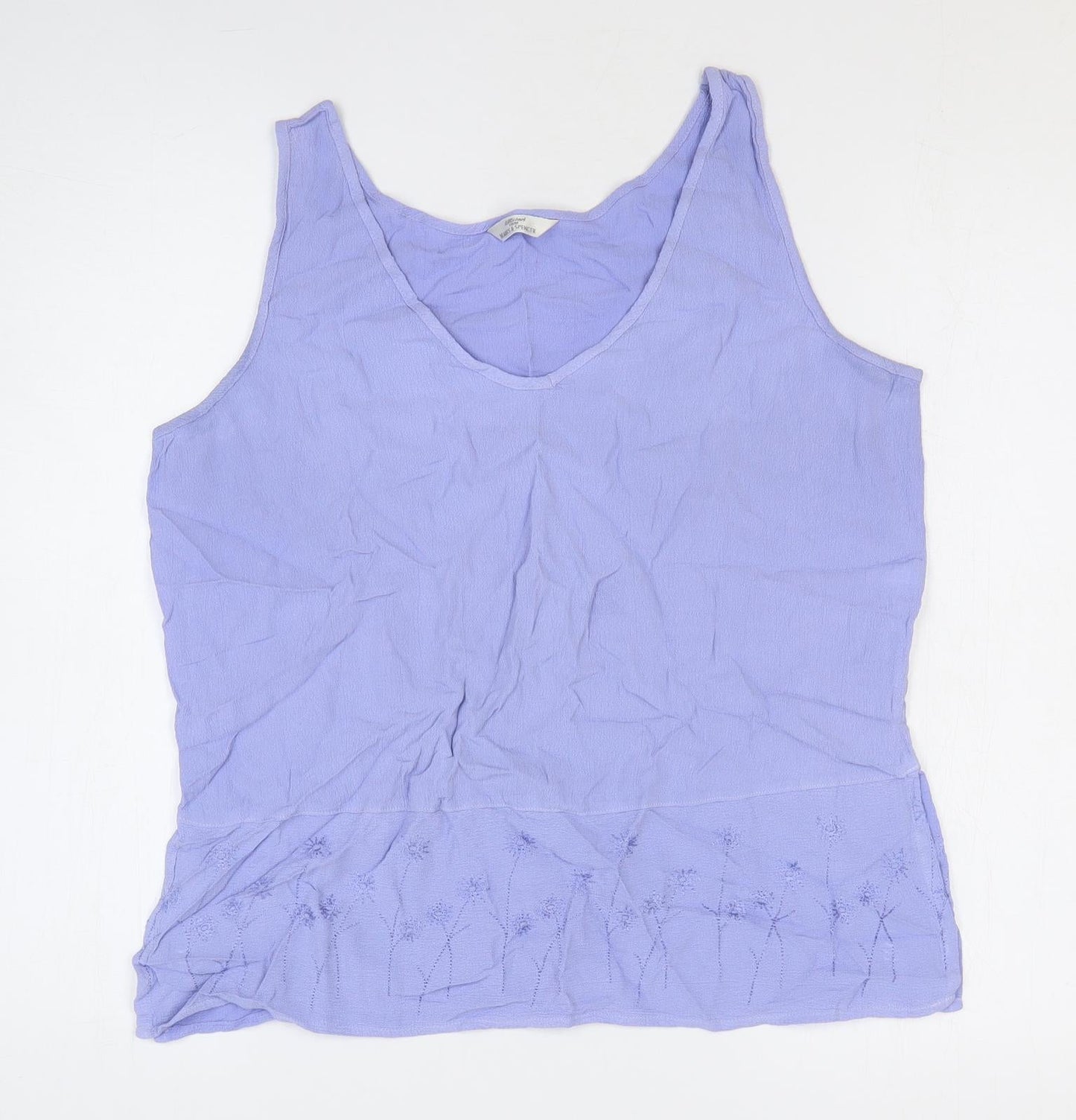 Womens UK Size 12 Marks and Spencer Blue Basic Tank