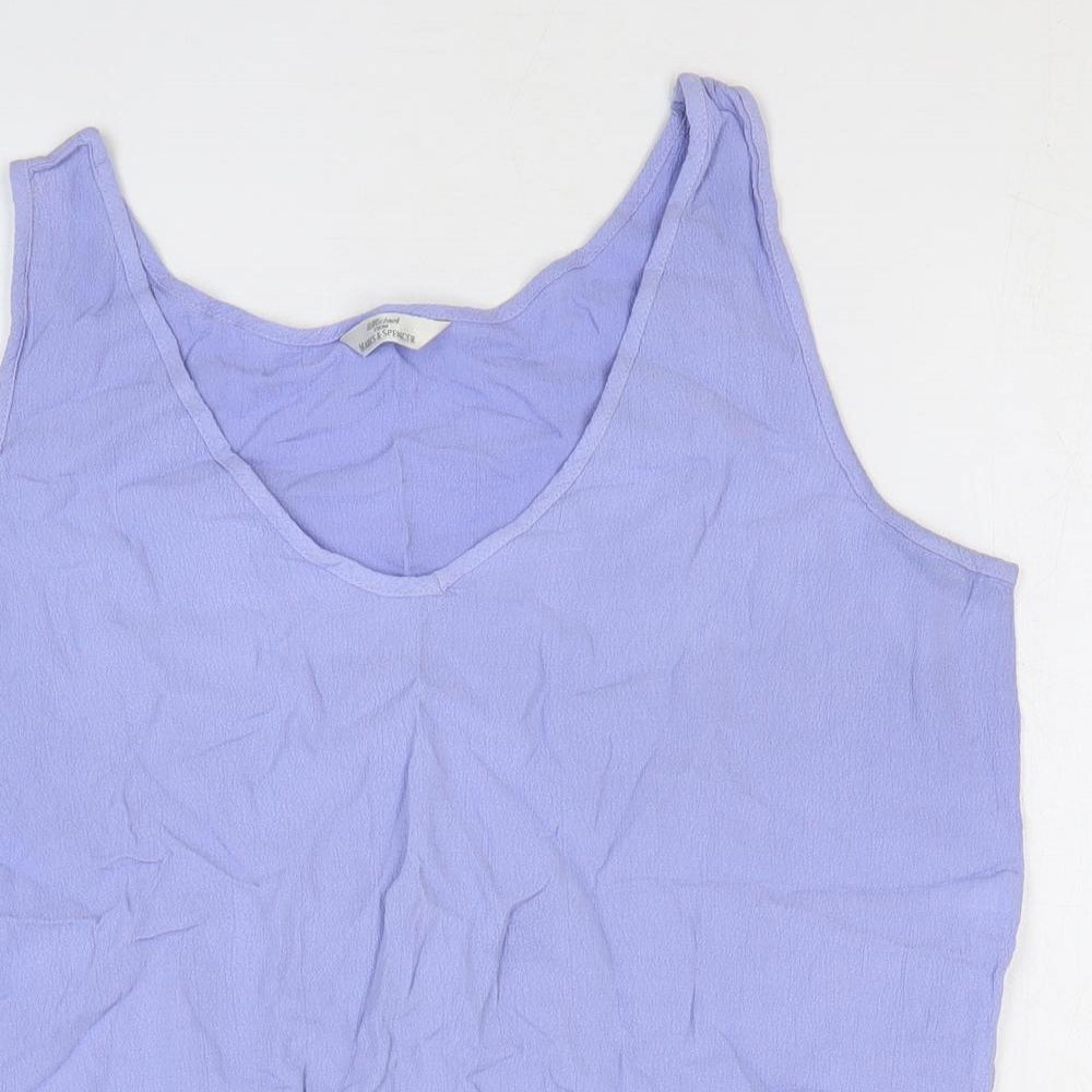 Womens UK Size 12 Marks and Spencer Blue Basic Tank