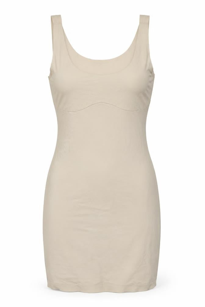 Marks and Spencer Womens Beige Elastane Bodycon Size 10 Scoop Neck Pullover