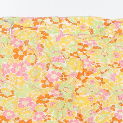 Marks and Spencer Womens Multicoloured Floral Polyester Mini Skirt Size 26 in