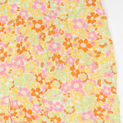 Marks and Spencer Womens Multicoloured Floral Polyester Mini Skirt Size 26 in