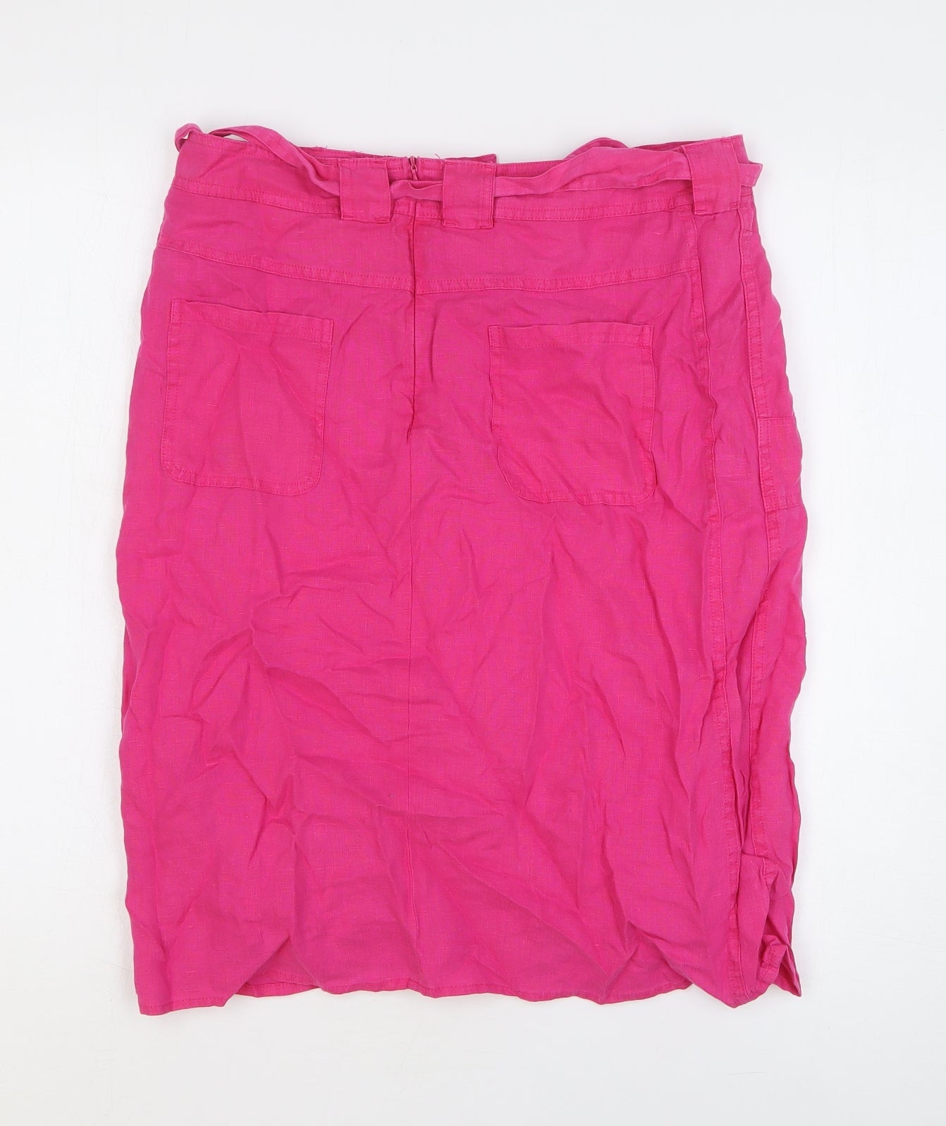 Barbara Lebek Womens Pink Cotton Straight & Pencil Skirt Size 12 Button