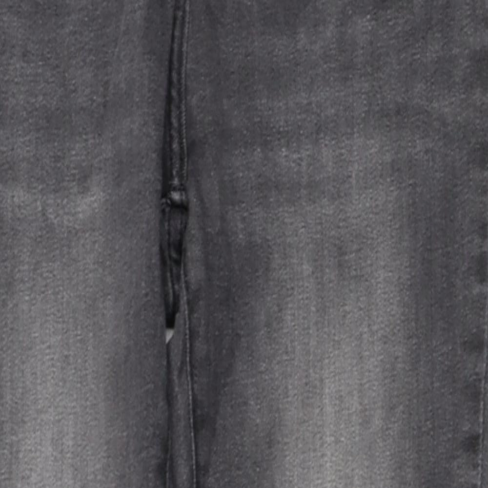 NEXT Womens Grey Cotton Skinny Jeans Size 28 in Regular Drawstring