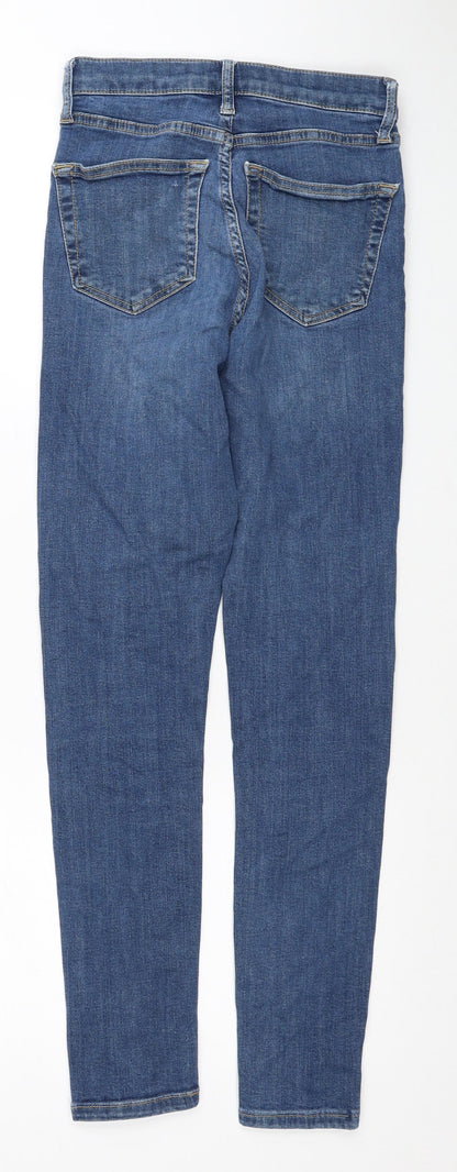Topshop Womens Blue Cotton Skinny Jeans Size 25 in L32 in Regular Zip