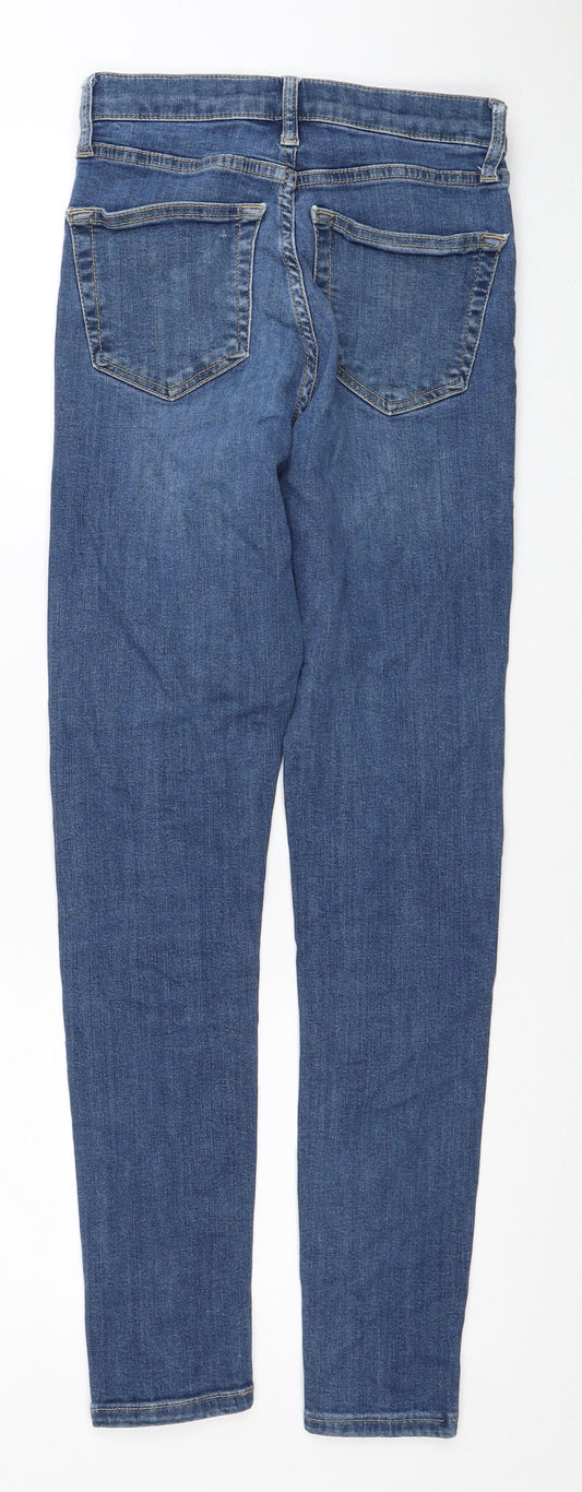 Topshop Womens Blue Cotton Skinny Jeans Size 25 in L32 in Regular Zip
