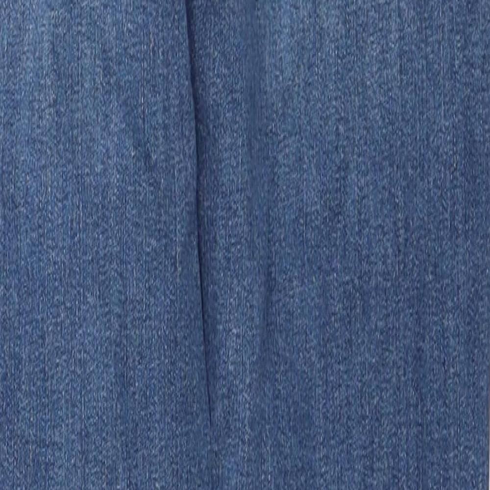 Topshop Womens Blue Cotton Skinny Jeans Size 25 in L32 in Regular Zip