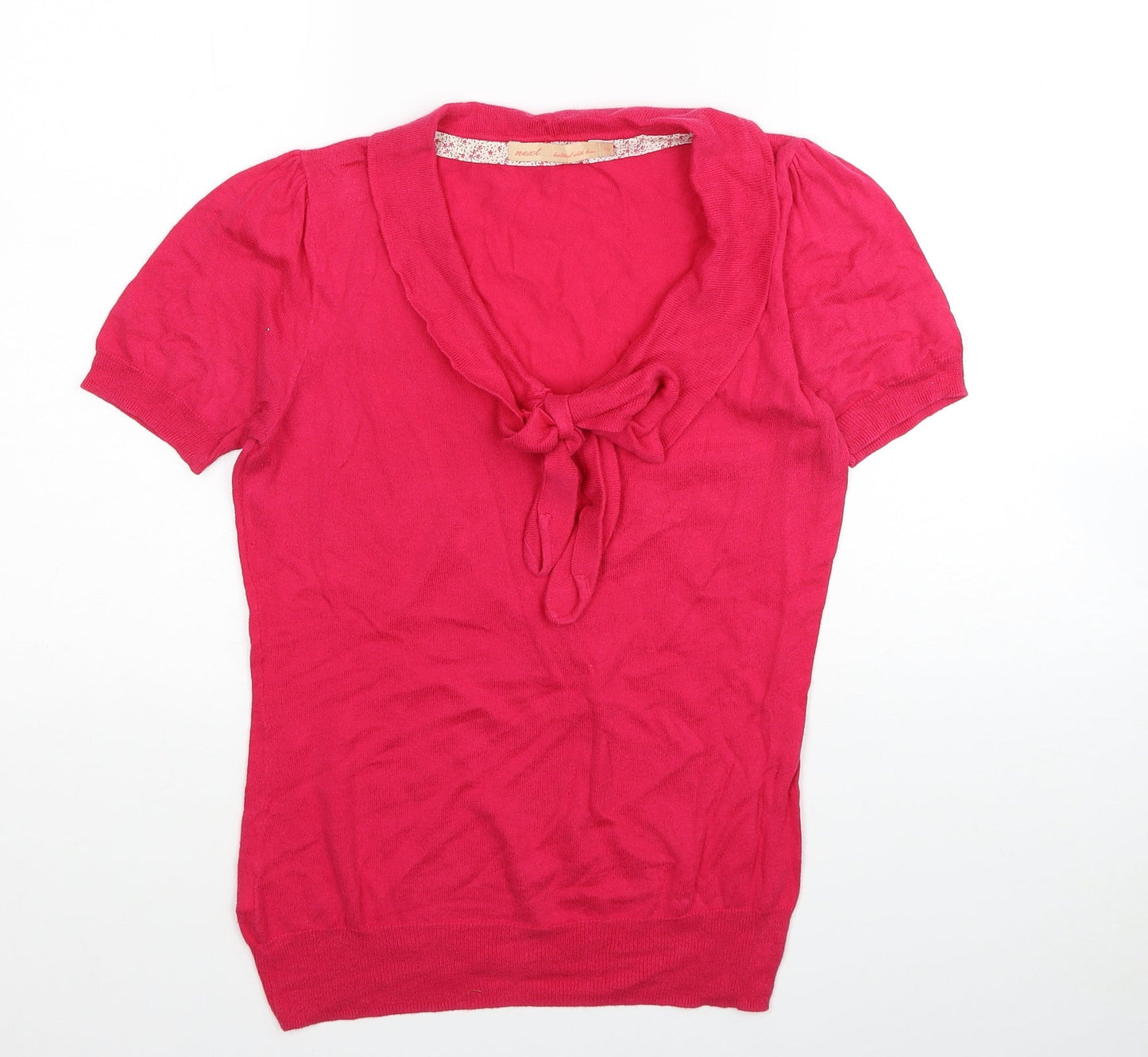 Womens UK Size 10 NEXT Pink Basic Blouse