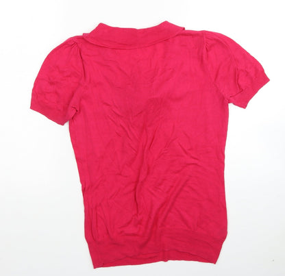 Womens UK Size 10 NEXT Pink Basic Blouse
