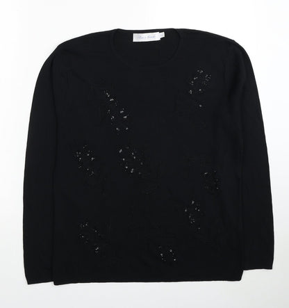 Womens UK Size 18 Pure & Natural Black Pullover Jumper