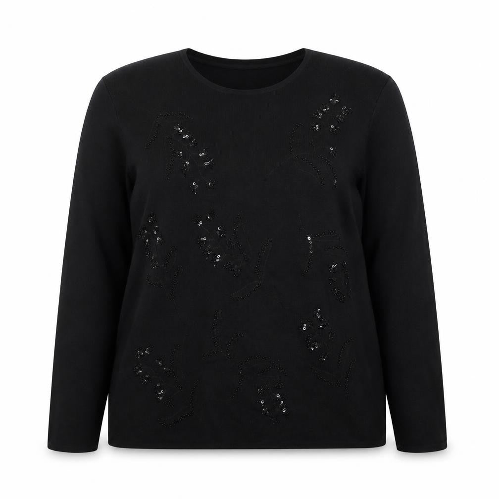 Womens UK Size 18 Pure & Natural Black Pullover Jumper