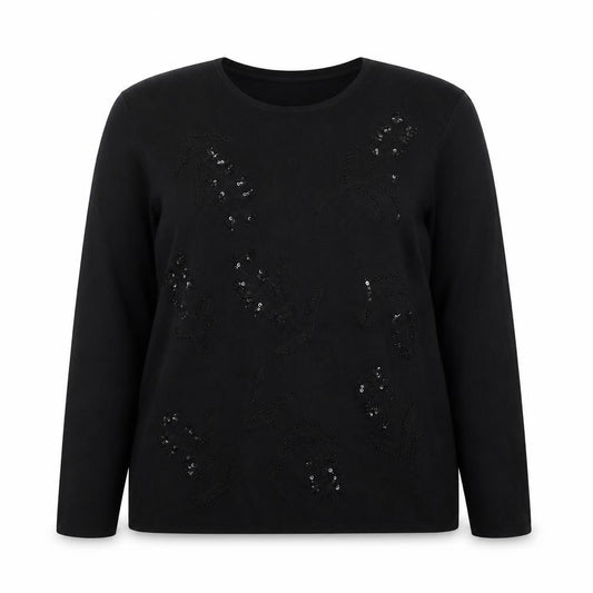Womens UK Size 18 Pure & Natural Black Pullover Jumper