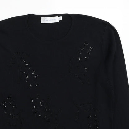 Womens UK Size 18 Pure & Natural Black Pullover Jumper
