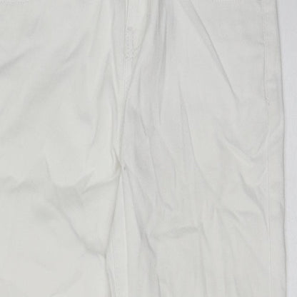 Monsoon Womens White Cotton Straight Jeans Size 8 Regular Button