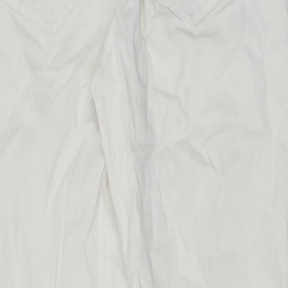 Monsoon Womens White Cotton Straight Jeans Size 8 Regular Button