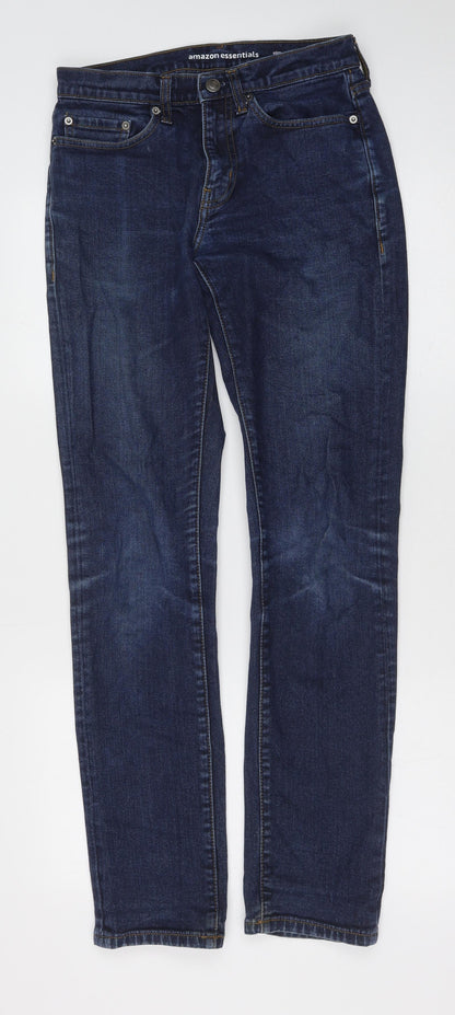 Amazon Mens Blue Cotton Skinny Jeans Size 30 in Slim Button