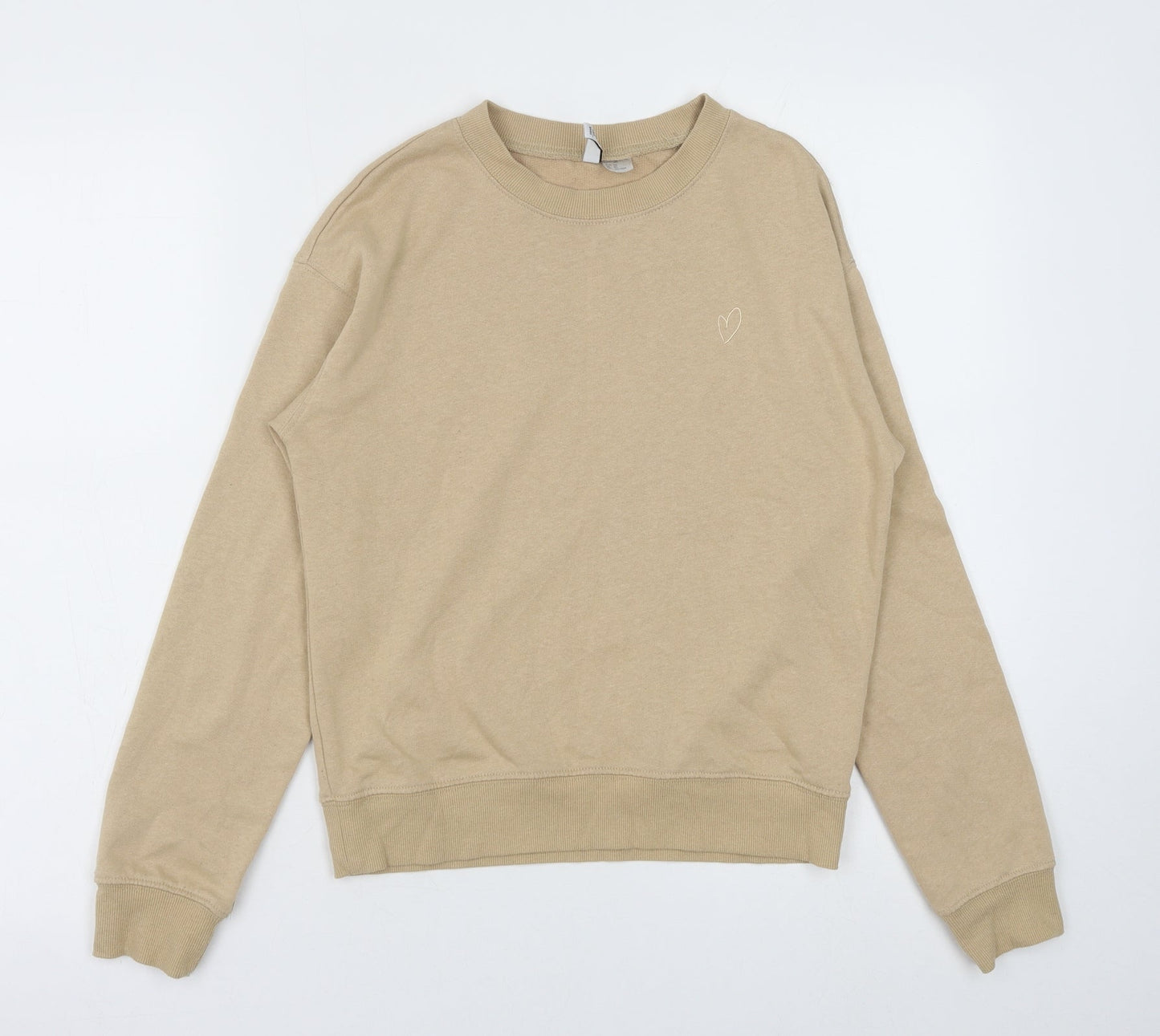 H&M Womens Beige Cotton Pullover Sweatshirt Size XS Pullover