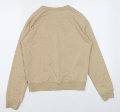 H&M Womens Beige Cotton Pullover Sweatshirt Size XS Pullover