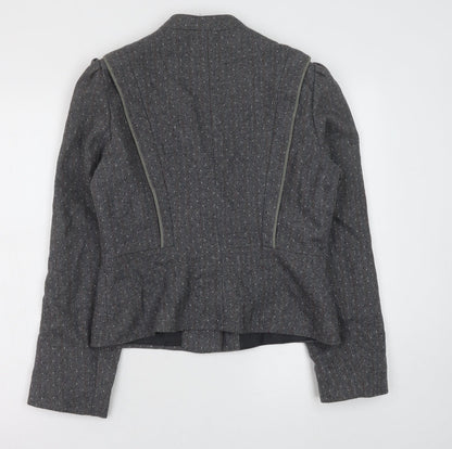 C&A Womens Grey Polka Dot Polyester Jacket Blazer Size 14