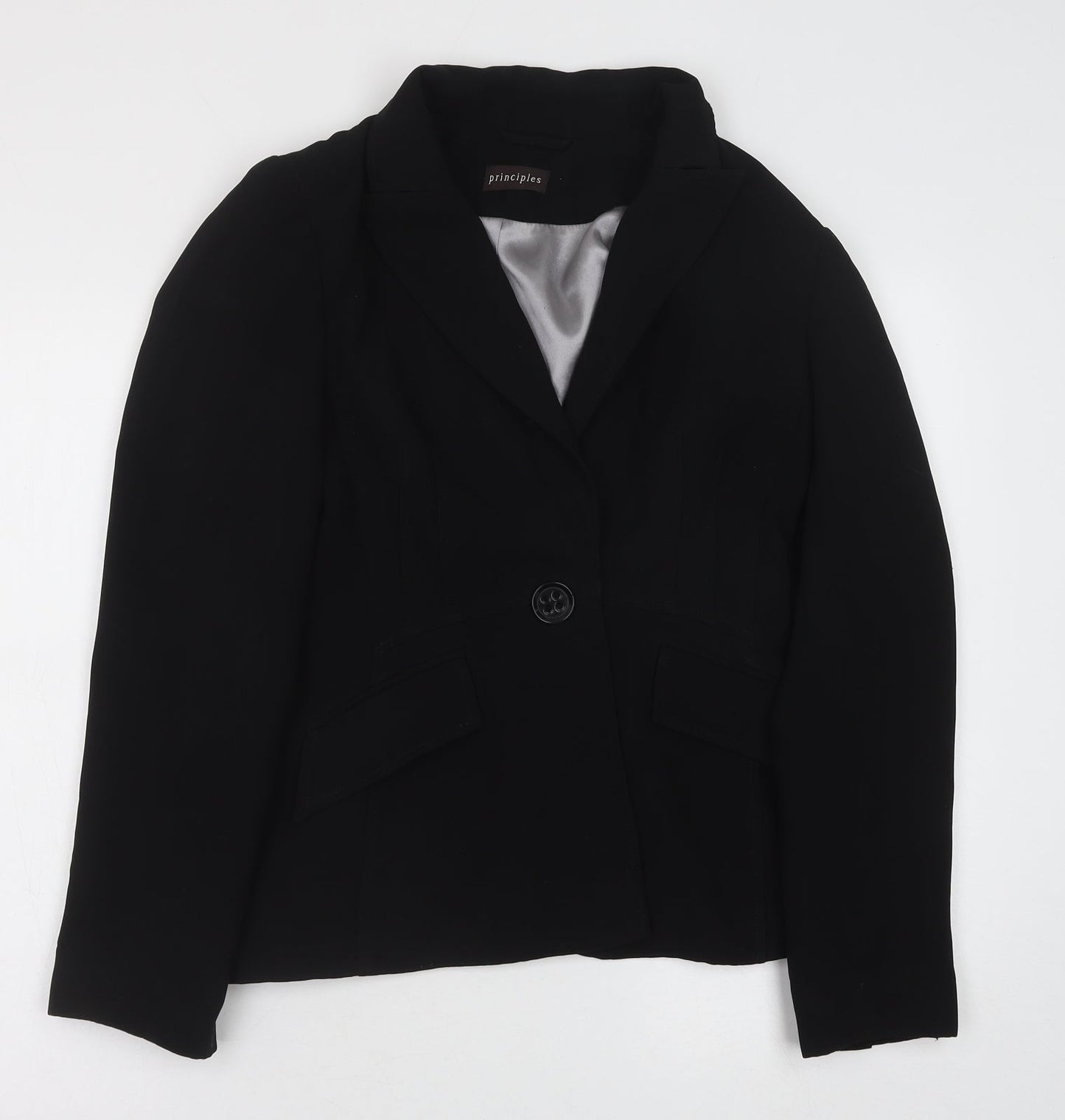 Principles Womens Black Polyester Jacket Suit Jacket Size 10