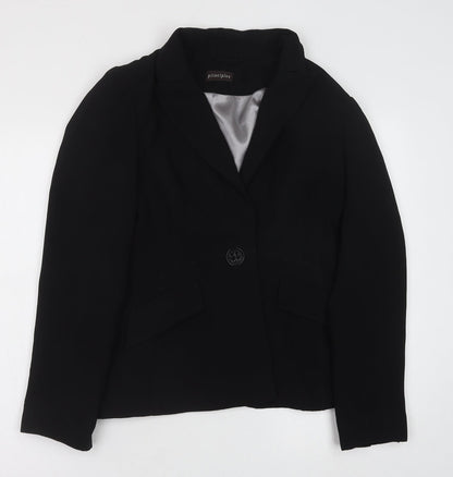 Principles Womens Black Polyester Jacket Suit Jacket Size 10