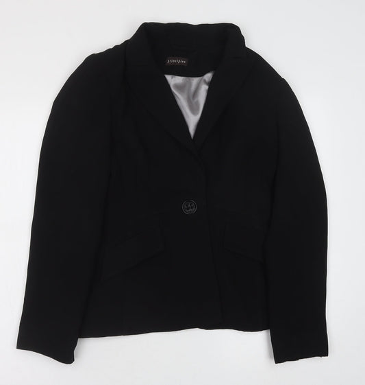 Principles Womens Black Polyester Jacket Suit Jacket Size 10