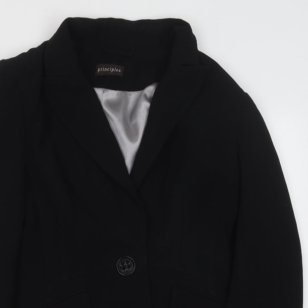 Principles Womens Black Polyester Jacket Suit Jacket Size 10
