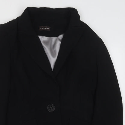 Principles Womens Black Polyester Jacket Suit Jacket Size 10