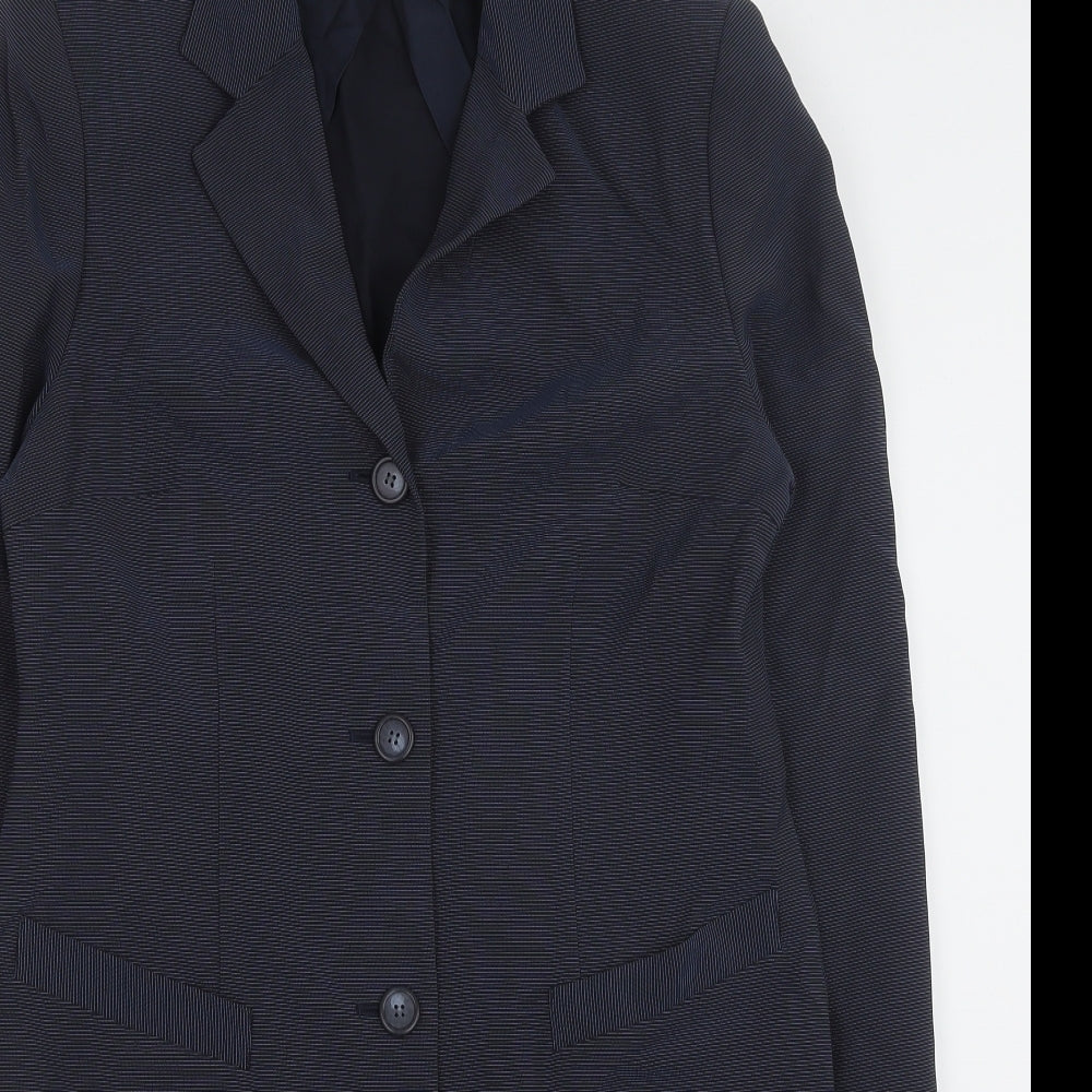Kaliko Womens Blue Viscose Jacket Suit Jacket Size 14