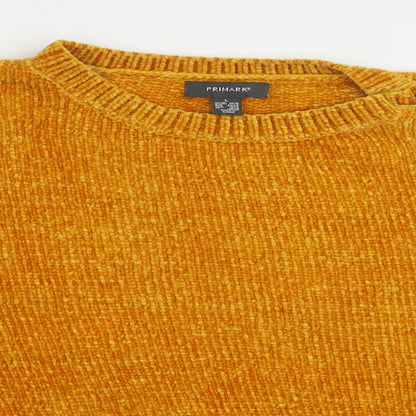 Primark Womens Yellow Crew Neck Polyester Pullover Jumper Size L