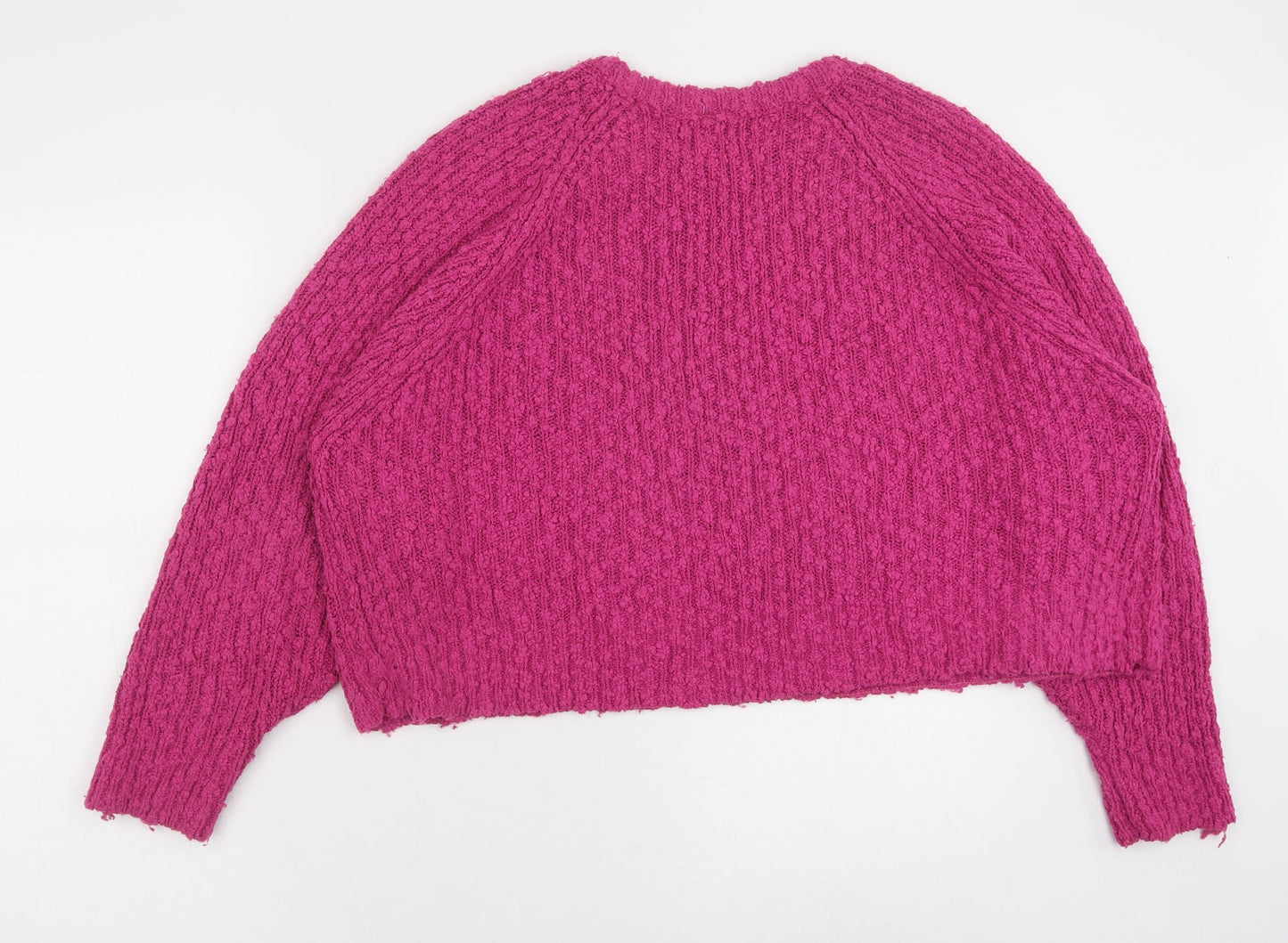 Littlewoods Womens Pink Round Neck Acrylic Pullover Jumper Size 18