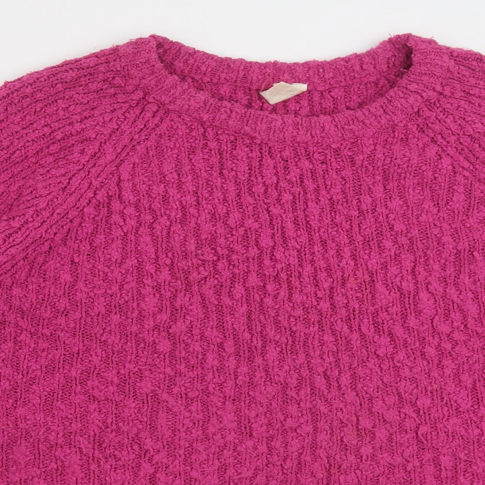 Littlewoods Womens Pink Round Neck Acrylic Pullover Jumper Size 18