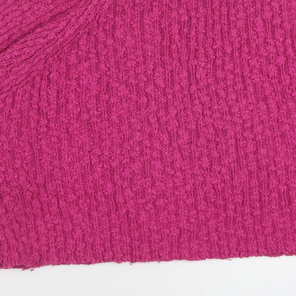 Littlewoods Womens Pink Round Neck Acrylic Pullover Jumper Size 18