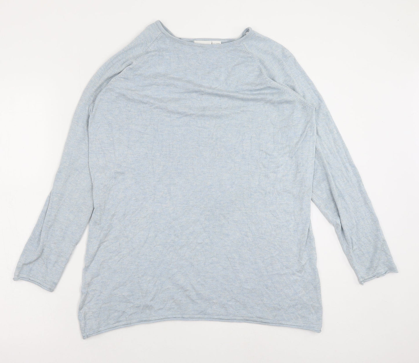 Only Carmakoma Womens Blue Round Neck Acrylic Pullover Jumper Size 14