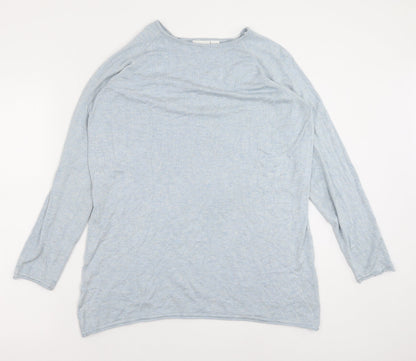 Only Carmakoma Womens Blue Round Neck Acrylic Pullover Jumper Size 14