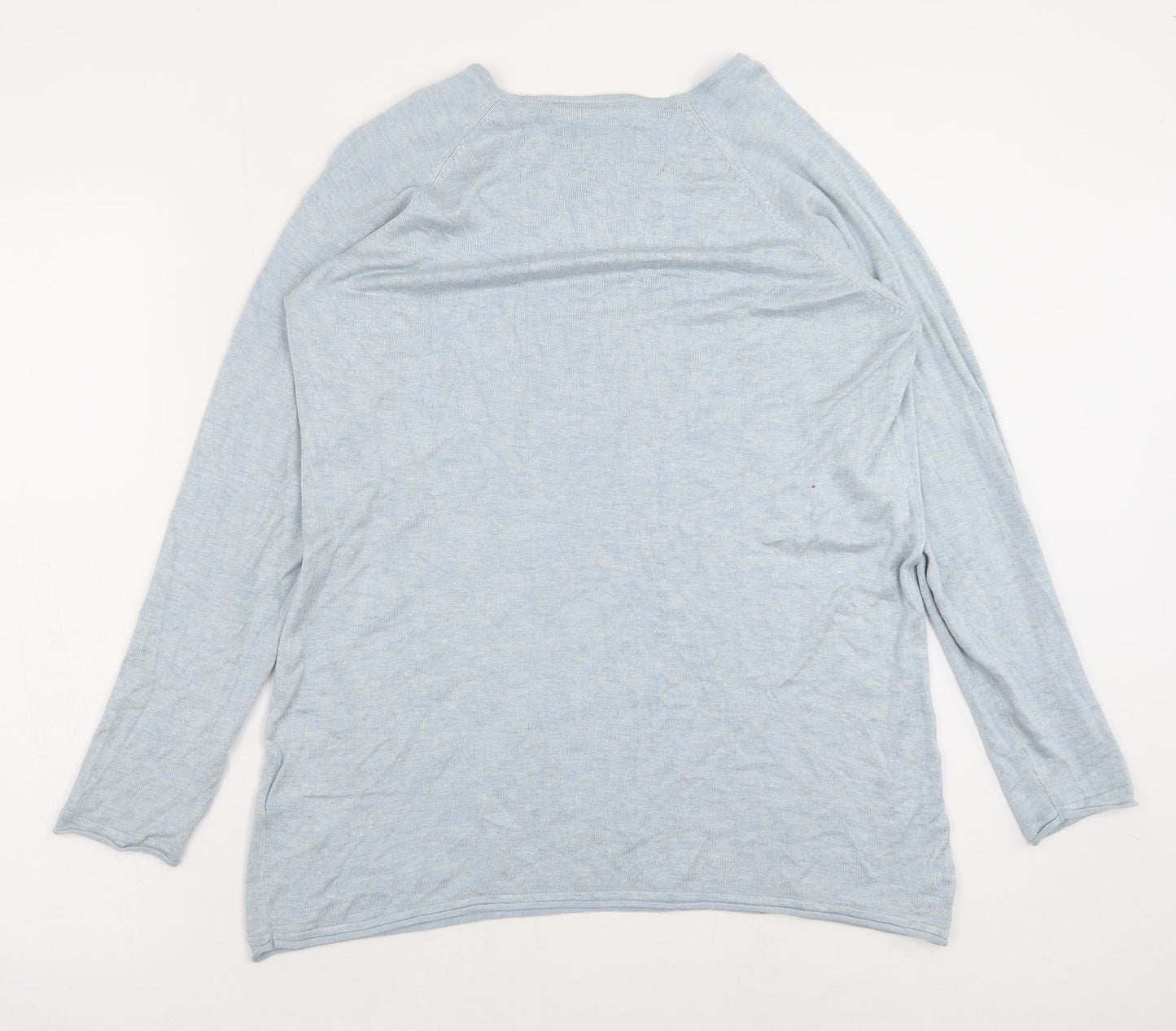 Only Carmakoma Womens Blue Round Neck Acrylic Pullover Jumper Size 14